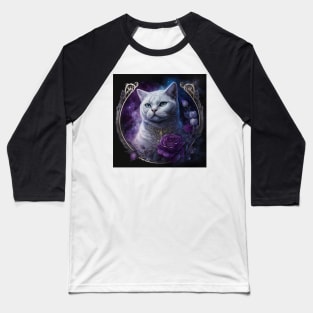 Galactic White British Shorthair Baseball T-Shirt